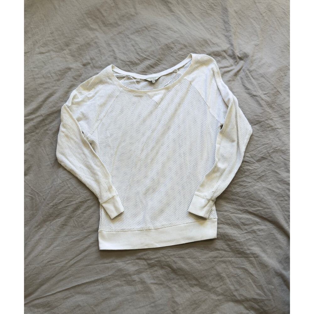 Guess‎ Womens White Long Sleeve Off-The-Shoulder Knit Top Size XS